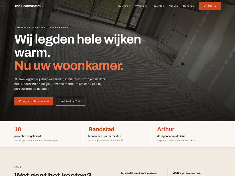 Bovenkant van variant B: licht en warm met grote foto's
